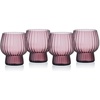 image:imageMikasa Phoebe Modern 14 Oz Optic Double Old Fashioned Rocks Beverage Juice Glasses Set of 4 AmberLilac