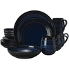 image:imageMikasa Swirl Coupe Black 16 Piece Dinnerware Set Service For 4 Blue Ombre
