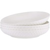 image:imageMikasa Trellis Bone China 9Inch Pasta Bowls Set of 4 Lightweight ChipResistant White Porcelain Dishwasher and Microwave Safe9inch Pack of 4
