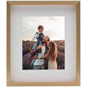 image:imageMikasa 13x16x15 Inch Wood Gallery Portrait Frame Displays one 12x14 Photo Without Mat or 8x10 Photo With Mat GoldChampagne