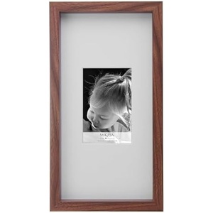 image:imageMikasa 13x16x15 Inch Wood Gallery Portrait Frame Displays one 12x14 Photo Without Mat or 8x10 Photo With Mat GoldWalnut