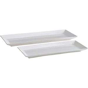 image:imageMikasa Delray Chip Resistant Set of 2 Platter Serving Tray 12 and 15 inch