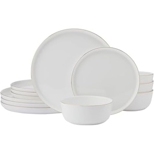 image:imageMikasa Samantha Gold Bone China Chip Resistant 12 Piece Dinnerware Set Servie for 4