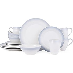 image:imageMikasa Swirl Ombre Grey 16 Piece Dinnerware Set Service for 4Ombre Grey
