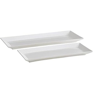 image:imageMikasa Trellis Chip Resistant Set of 2 Platter Serving Tray 12 and 15 inch