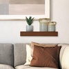 image:imageMikasa Chunky Shelf for Bedroom Living Room Bathroom Kitchen Nursery with Pole Mount 24Inch WhiteDark Brown