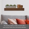 image:imageMikasa Chunky Shelf for Bedroom Living Room Bathroom Kitchen Nursery with Pole Mount 24Inch WhiteDark Brown