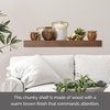 image:imageMikasa Chunky Shelf for Bedroom Living Room Bathroom Kitchen Nursery with Pole Mount 24Inch WhiteDark Brown
