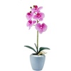 image:imageMikasa Artificial Real Touch Phalaenopsis Orchid Flower in Pot Faux Floral Dcor for Wedding Home Office Party Hotel Salon 15Inch White PinkFuchsia Stripe