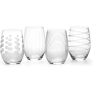 image:imageMikasa Cheers Bordeaux Wine Glass Set of 4 24 Ounce ClearStemless Wine Glass