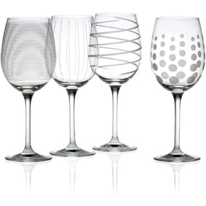 image:imageMikasa Cheers Bordeaux Wine Glass Set of 4 24 Ounce ClearWhite Wine Glass