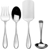 image:imageMikasa Bravo 1810 Stainless Steel 6Piece Serving Set  Serving Spoons Fork Pie Server Gravy Ladle  Polished Silverware Flatware Serveware52 Piece Set
