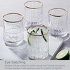image:imageMikasa Carrick Gold Set of 4 Double Old Fashioned Whiskey Rocks Glasses 12 Ounce