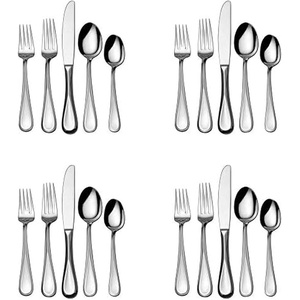 image:imageMikasa Bravo 1810 Stainless Steel 6Piece Serving Set  Serving Spoons Fork Pie Server Gravy Ladle  Polished Silverware Flatware Serveware20 Piece Set