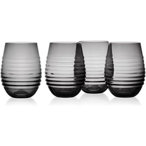image:imageMikasa Ciara Smoke Set of 4 Stemless Wine Drinking Glasses 18 OunceSmoke