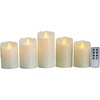 image:imageMikasa Realistic Wax Flameless Candles Exquisite White Battery Candles for Wedding Christmas Decorations and Everyday 3x6 InchSet of 5