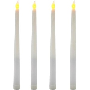 image:imageMikasa Real Wax Wavy Top Flameless Candles Exquisite White Battery Candles for Wedding Christmas Decorations and Everyday 3x8 InchSet of 4