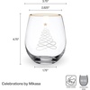 image:imageCelebrations by Mikasa Holiday Christmas Trees Stemless Wine Set of 4 18 Ounce