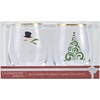 image:imageCelebrations by Mikasa Holiday Tree Snowman Stemless Wine Set of 2 18 Ounce18 Ounces