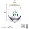 image:imageCelebrations by Mikasa Holiday Tree Snowman Stemless Wine Set of 2 18 Ounce18 Ounces