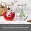 image:imageCelebrations by Mikasa Holiday Tree Snowman Stemless Wine Set of 2 18 Ounce18 Ounces