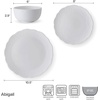 image:imageMikasa Abigail Bone China Lightweight Chip Resistant 12 Piece Dinnerware Set Service for 4 White