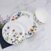 image:imageMikasa Audrina Water Color Flowers Bone China Lightweight Chip Resistant 12 Piece Dinnerware Set Service for 4 White
