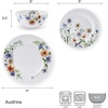 image:imageMikasa Audrina Water Color Flowers Bone China Lightweight Chip Resistant 12 Piece Dinnerware Set Service for 4 White