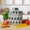image:imageMikasa Black and White Diamond Oval Ceramic Canister Store Small Household Items or Display Faux Florals 9x5x105 Inch