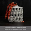 image:imageMikasa Black and White Diamond Oval Ceramic Canister Store Small Household Items or Display Faux Florals 9x5x105 Inch