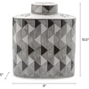 image:imageMikasa Black and White Diamond Oval Ceramic Canister Store Small Household Items or Display Faux Florals 9x5x105 Inch