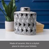 image:imageMikasa Black and White Diamond Oval Ceramic Canister Store Small Household Items or Display Faux Florals 9x5x105 Inch