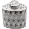 image:imageMikasa Black and White Diamond Oval Ceramic Canister Store Small Household Items or Display Faux Florals 9x5x105 Inch
