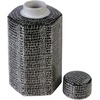 image:imageMikasa Blue Crackle Ceramic Canister Store Small Household Items or Display Faux Florals Black and White