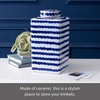 image:imageMikasa Blue and White Landscape Round Ceramic Ginger Jar Store Small Household Items or Display Faux Florals11 INCH