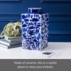 image:imageMikasa Blue and White Landscape Round Ceramic Ginger Jar Store Small Household Items or Display Faux Florals11 INCH