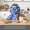 image:imageMikasa Blue and White Landscape Round Ceramic Ginger Jar Store Small Household Items or Display Faux Florals15 INCH