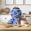image:imageMikasa Blue and White Landscape Round Ceramic Ginger Jar Store Small Household Items or Display Faux Florals15 INCH