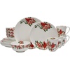 image:imageMikasa Cardinal Leaves Holiday Bone China Lightweight Chip Resistant Dinnerware Set Service for 4