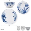 image:imageMikasa Darcy Bone China Lightweight Chip Resistant 12 Piece Dinnerware Set Service for 4Blue and White