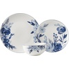 image:imageMikasa Darcy Bone China Lightweight Chip Resistant 12 Piece Dinnerware Set Service for 4Blue and White