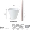 image:imageMikasa Delray Bone China Lightweight Chip Resistant Noodle Ramen Bowl with Chopsticks White Set of 4 475InchSet of 4