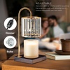 image:imageMikasa Electric Candle Warmer with Amber Glass Shade  138 Inch Lamp Warmer with Wooden Base 50 Watt Halogen Bulb Included Dimmer Switch Safe Flameless Fragrance for Home DcorClear Faceted