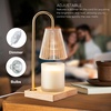 image:imageMikasa Electric Candle Warmer with Amber Glass Shade  138 Inch Lamp Warmer with Wooden Base 50 Watt Halogen Bulb Included Dimmer Switch Safe Flameless Fragrance for Home DcorAmber Fluted