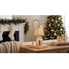 image:imageMikasa Electric Candle Warmer with Amber Glass Shade  138 Inch Lamp Warmer with Wooden Base 50 Watt Halogen Bulb Included Dimmer Switch Safe Flameless Fragrance for Home DcorAmber Fluted