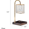 image:imageMikasa Electric Candle Warmer with Amber Glass Shade  138 Inch Lamp Warmer with Wooden Base 50 Watt Halogen Bulb Included Dimmer Switch Safe Flameless Fragrance for Home DcorClear Faceted