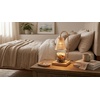 image:imageMikasa Electric Candle Warmer with Amber Glass Shade  138 Inch Lamp Warmer with Wooden Base 50 Watt Halogen Bulb Included Dimmer Switch Safe Flameless Fragrance for Home DcorAmber Fluted
