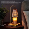 image:imageMikasa Electric Candle Warmer with Amber Glass Shade  138 Inch Lamp Warmer with Wooden Base 50 Watt Halogen Bulb Included Dimmer Switch Safe Flameless Fragrance for Home DcorAmber Fluted