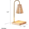 image:imageMikasa Electric Candle Warmer with Amber Glass Shade  138 Inch Lamp Warmer with Wooden Base 50 Watt Halogen Bulb Included Dimmer Switch Safe Flameless Fragrance for Home DcorAmber Fluted