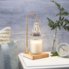 image:imageMikasa Electric Candle Warmer with Amber Glass Shade  138 Inch Lamp Warmer with Wooden Base 50 Watt Halogen Bulb Included Dimmer Switch Safe Flameless Fragrance for Home DcorClear Fluted